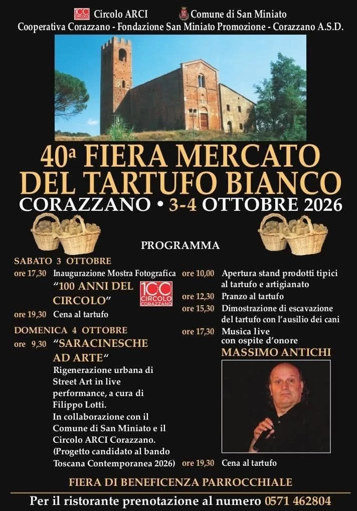 Locandina 40esima edizione della fiera del tartufo bianco a corazzano