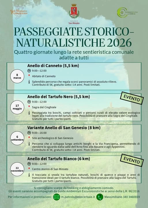 Locandina trekking san miniato nel territorio